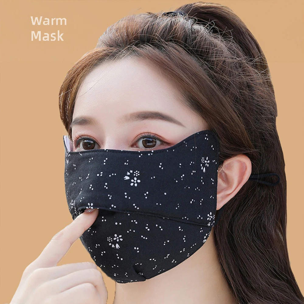 Autumn Winter Masks With Eye Corner Protection Openings  Pure Cotton Skincare Breathability Concealed Nose Cold Resistant Masks