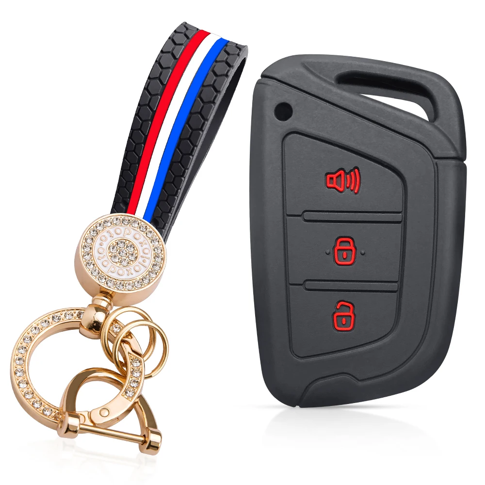 For JAC JS4 J7 E-JS4 JIAYUE A5 X4 X7 IC5 IEV T50 S2 S3 S4 S5 S7 T8 Refine M6 Silicone Keychain Car Key Case Holder Key Cover