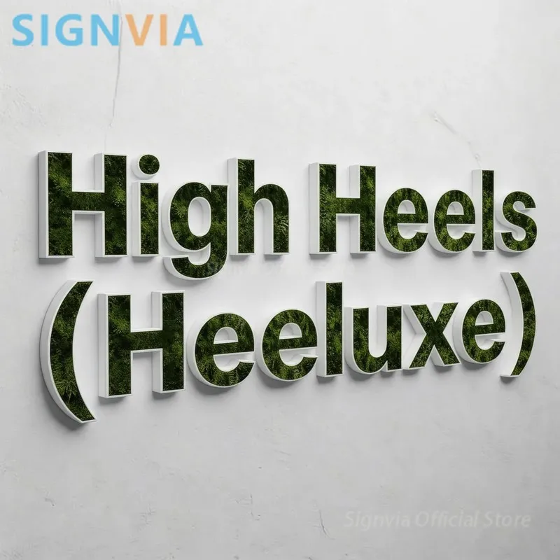 Custom High Heels LED Luminous Wall Moss Sign Metal Acrylic Neon Labels Business Logo Home Garage Office Decor Signage
