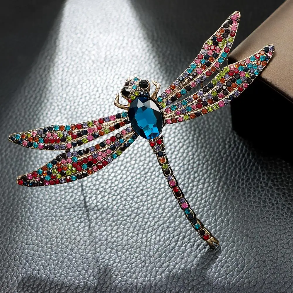 CINDY XIANG 3.0inch*4.7inch Size Very Big Size Dragonfly Brooch Winter Vintage Fashion Insect Pin 2 Colors Available