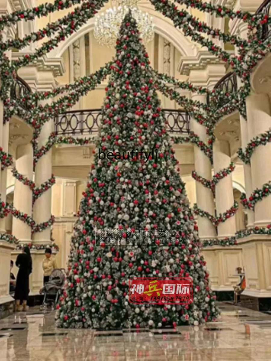 Outdoor Large Christmas Flocking Tree 3m 4-5-6 - 7-8-9 - 10 - 12m Christmas Decoration White Fleece Tree