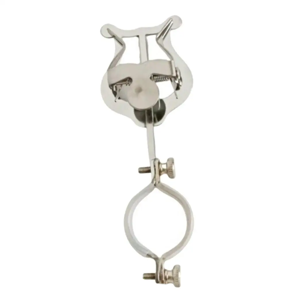 Heavy Duty Clarinet Sheet Music Lyre Electroplated Silver Clamp Band Holder for Accessories Saxophone