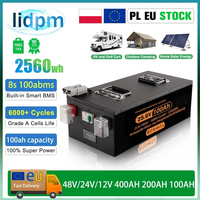 Brand New LiFePO4 12V 24V 48v 100ah 200ah 280ah 400Ah LiFePO4 Lithium Battery 100A BMS 6000+ cyclic for Inverter Solar RV No Tax