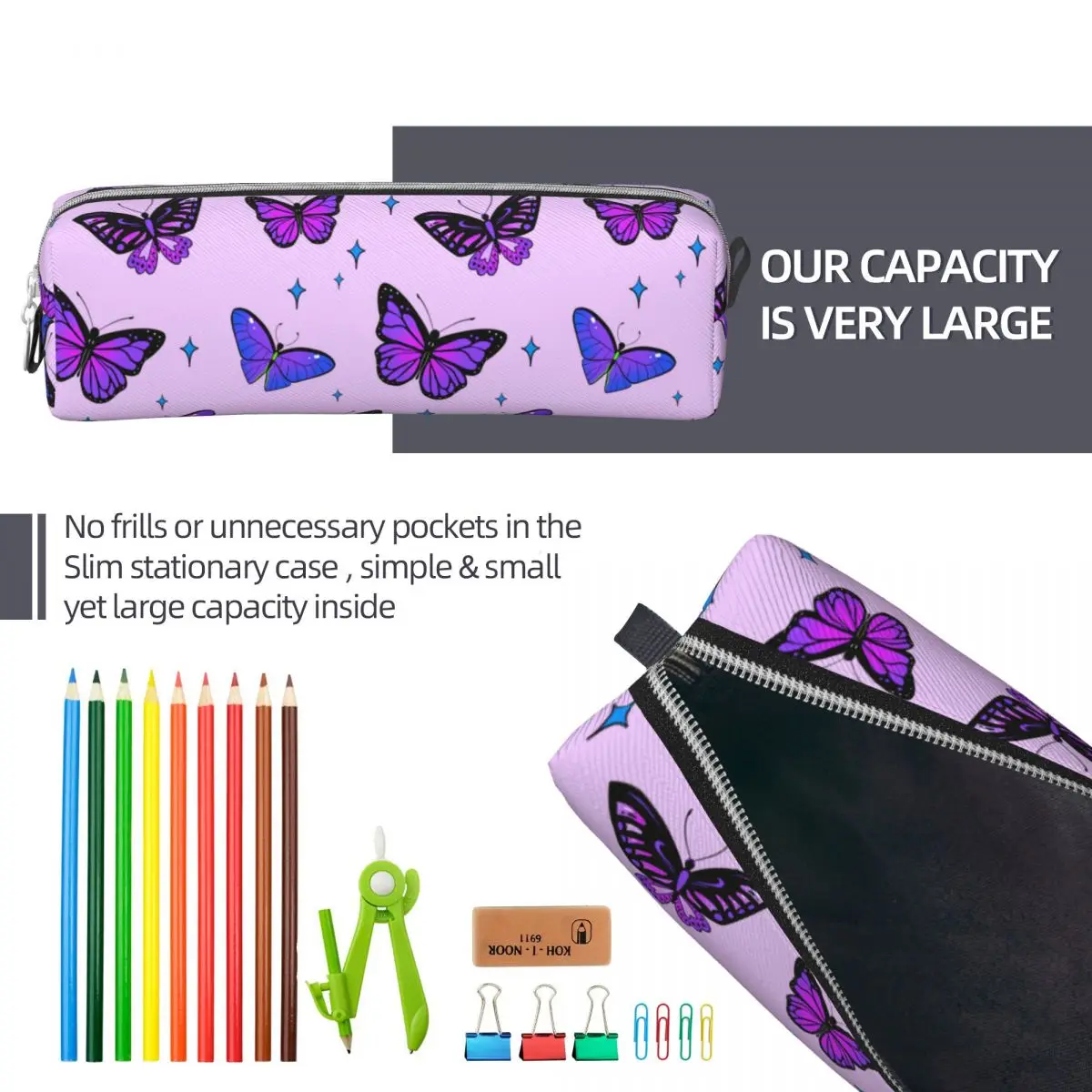 Cute Stars Pencil Case Classic Pen Bag Student Big Capacity Office Gifts Pencilcases