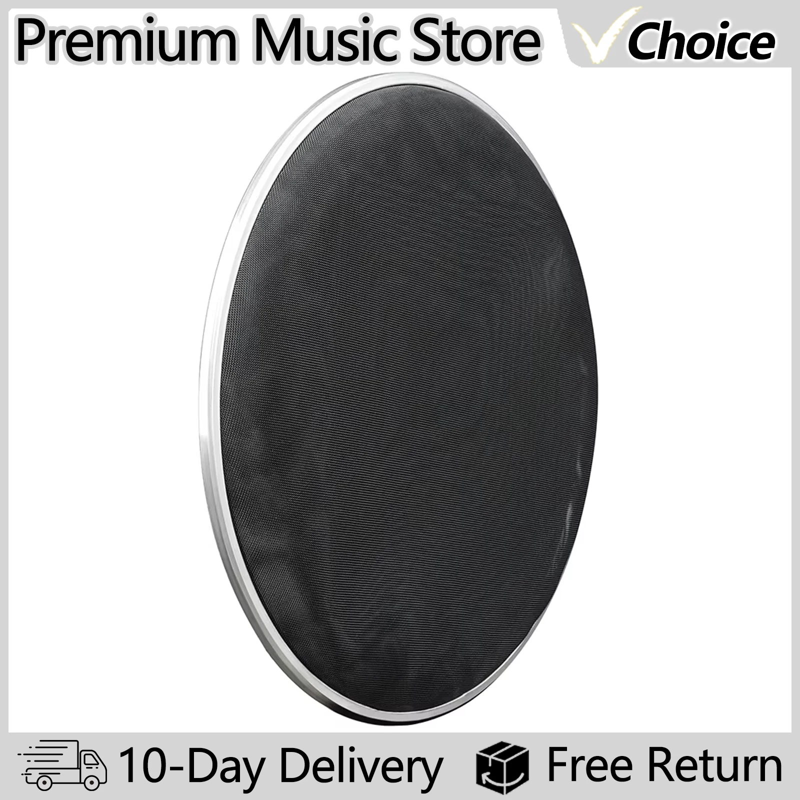 10 Zoll Bassdrum-Fell, doppellagig, Netzform, geräuschlos, Übungsfell, Schalldämpfer, Schlagzeugzubehör