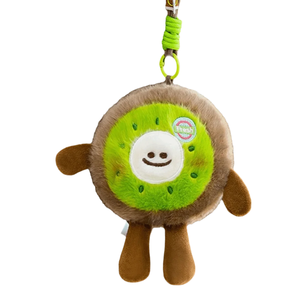 Banana Simulation Fruit Keychain Interactive Kiwi Mangosteen Banana Pendant Soft Handmade Cartoon Durian Stuffed Home Decor