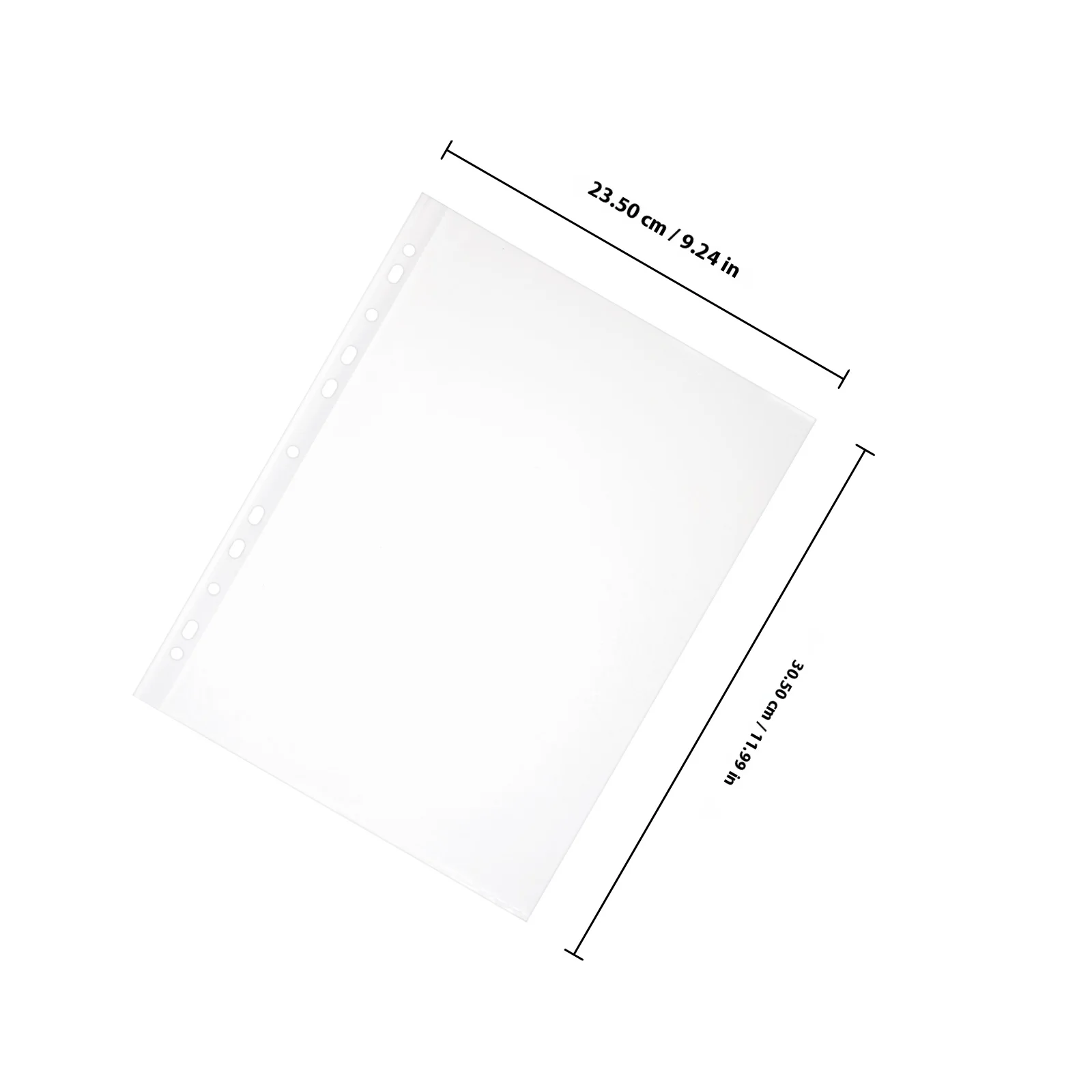 100Pcs Clear Page Protectors Loose Leaf File Bags Transparent File Bags A4 File Folders Book Binder Sheet Sleeves