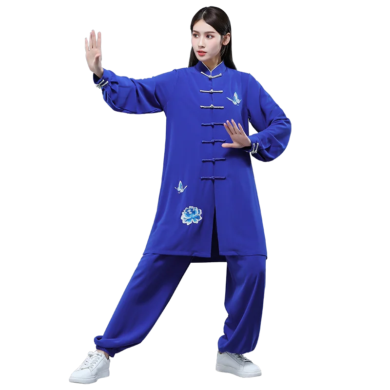 Tai Chi Competition Suit Men Women Embroidered Spring Autumn New Pearl Cotton Kung Fu Practice Performance Uniform Set Outfit