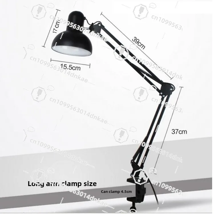 LED Long Arm Eye Protection Shooting Seat Clip Folding Bedside Embroidery Work Repair Painting Desk Lamp
