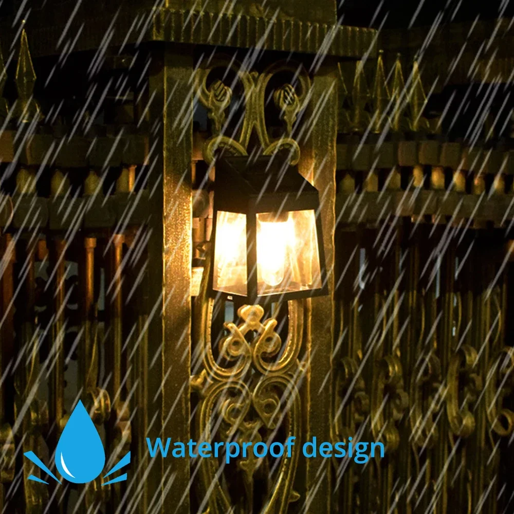 Solar Tungsten Wire Wall Light Lamps LED Bulbs Induction Waterproof For Home Outdoor Garden Courtyard Decoration Night Lighting