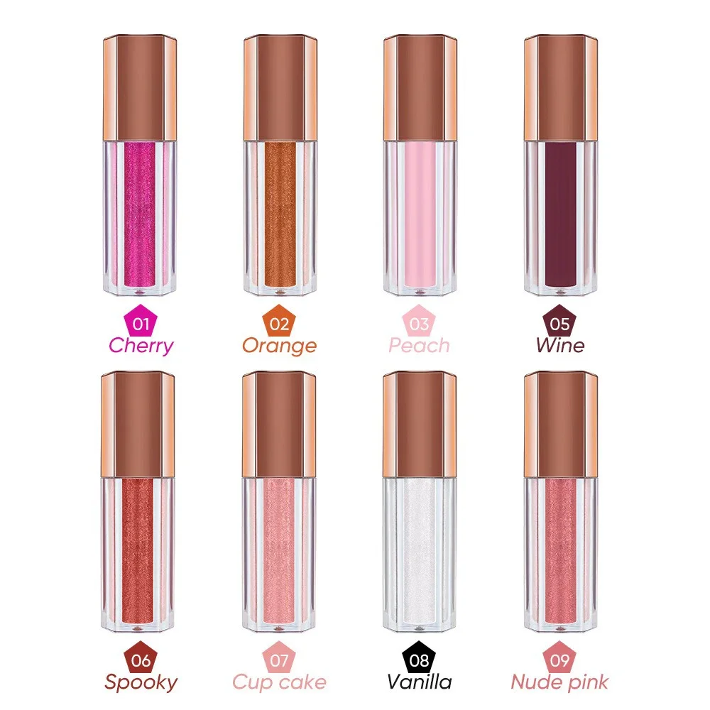 Pentagon Lip Plumping Oil Custom Logo Vegan Vanilla Cherry Fine Shimmer Wholesale Hydrating Long-lasting Private Label Makeup