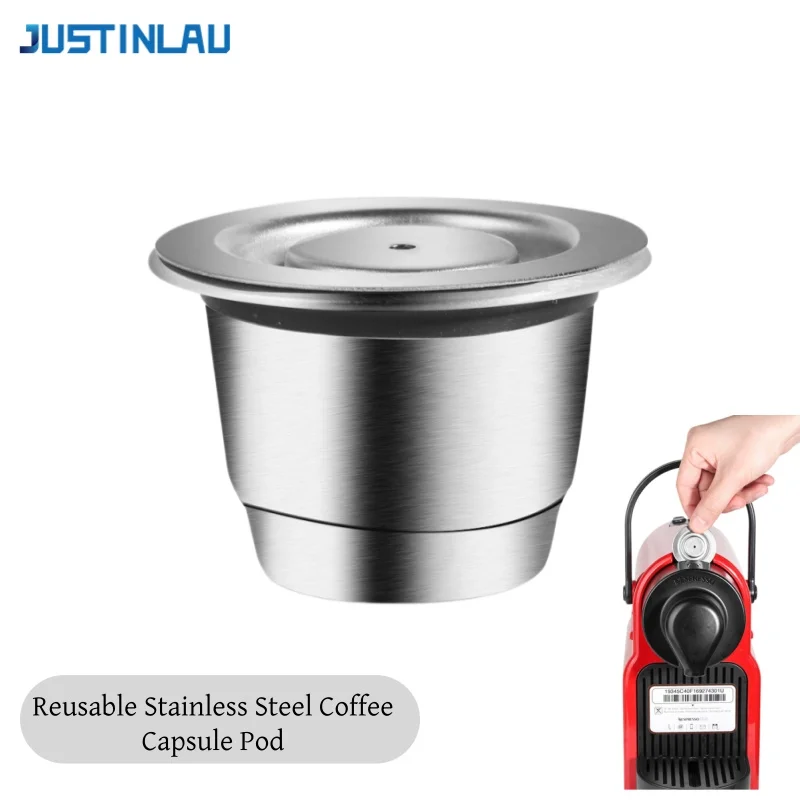 JUSTINLAU 1/2/3PC 304 Stainless Steel Coffee Capsule Reusable DIY Filter Cup Refillable Coffee Capsule Pod for Nespresso Machine