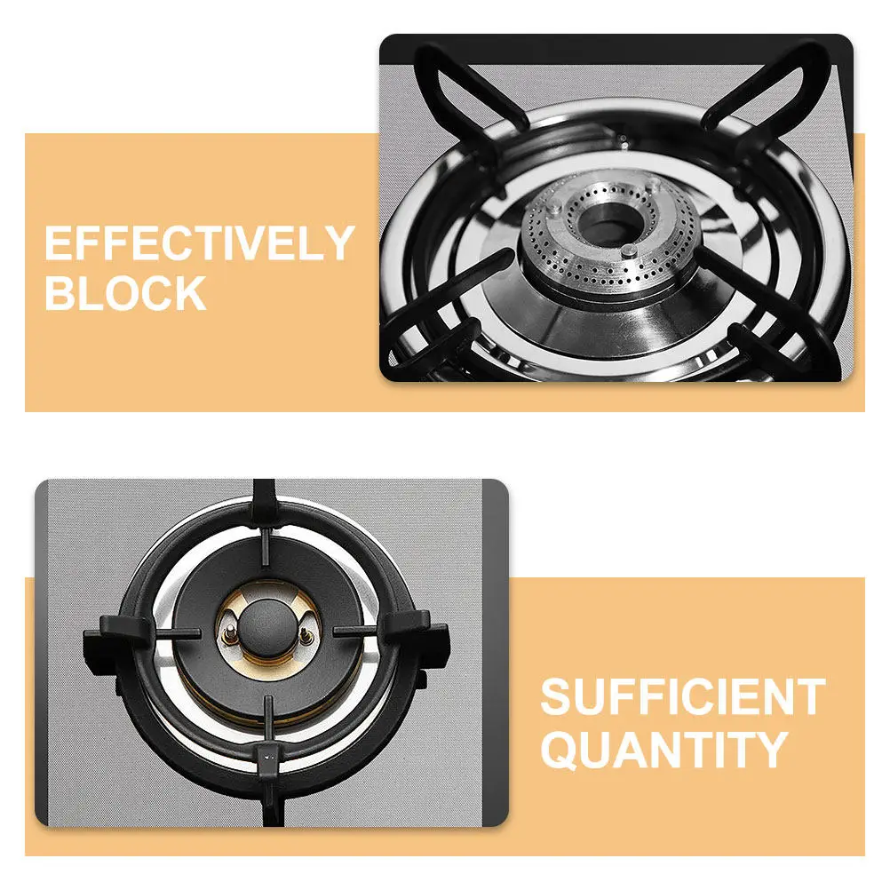 12Pcs Gas Stove Burner Liners Non Stick Heat Resistant Oil Proof Easy Clean Kitchen Stove Mat Gas Range Drip Pans