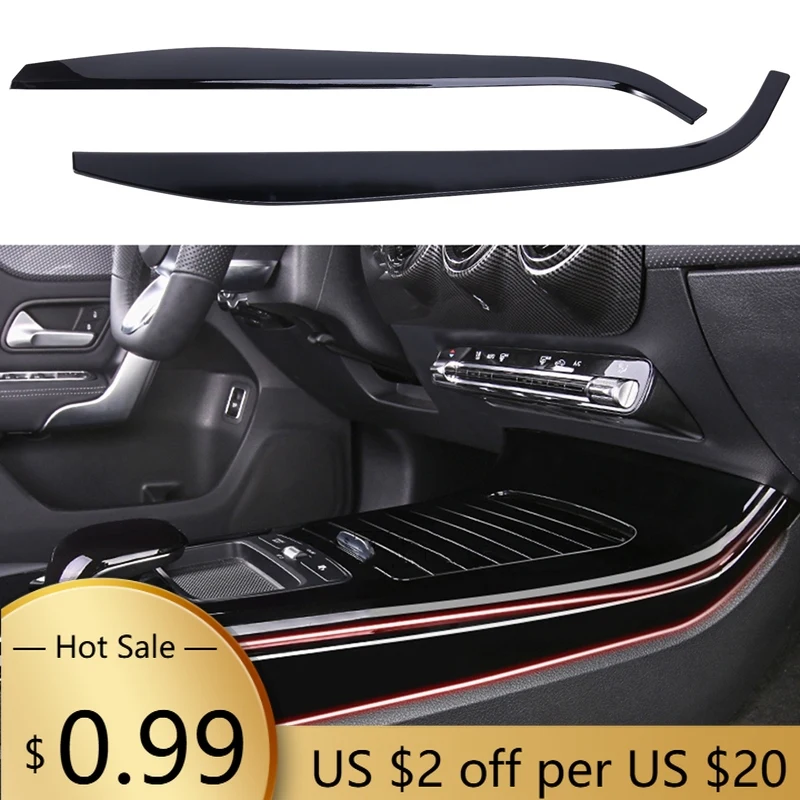 

Steering Covers Gloss Black 2Pcs Car Center Console Panel Side Cover Trim for Mercedes-Benz a Class W177 CLA C118 2019 2020