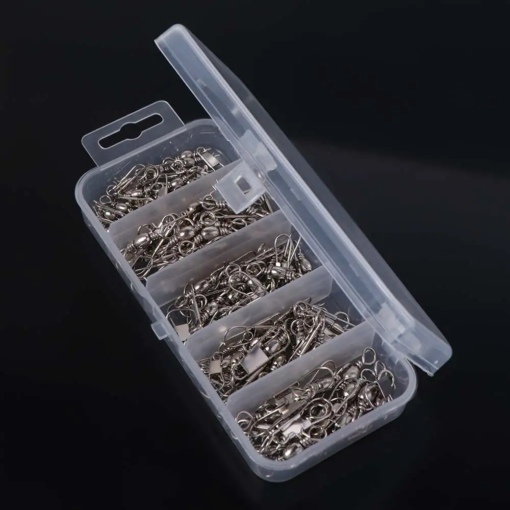 Stainless Steel Fishing Connector Pin Rolling Swivel Flexible Rotation Fishing Bearing Swivel Interlock High Strength