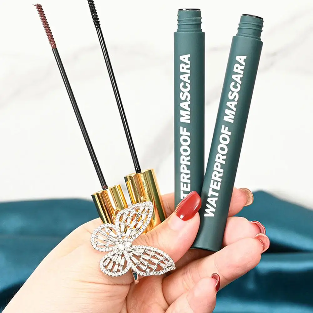 Mascara impermeabile allunga l'estensione delle ciglia Mascara in fibra di seta nera Trucco femminile Mascara cosmetico impermeabile