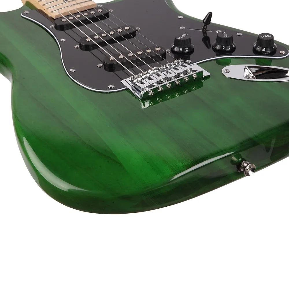 GST Basswood Electric Guitar Kit for Beginner With Bag Green