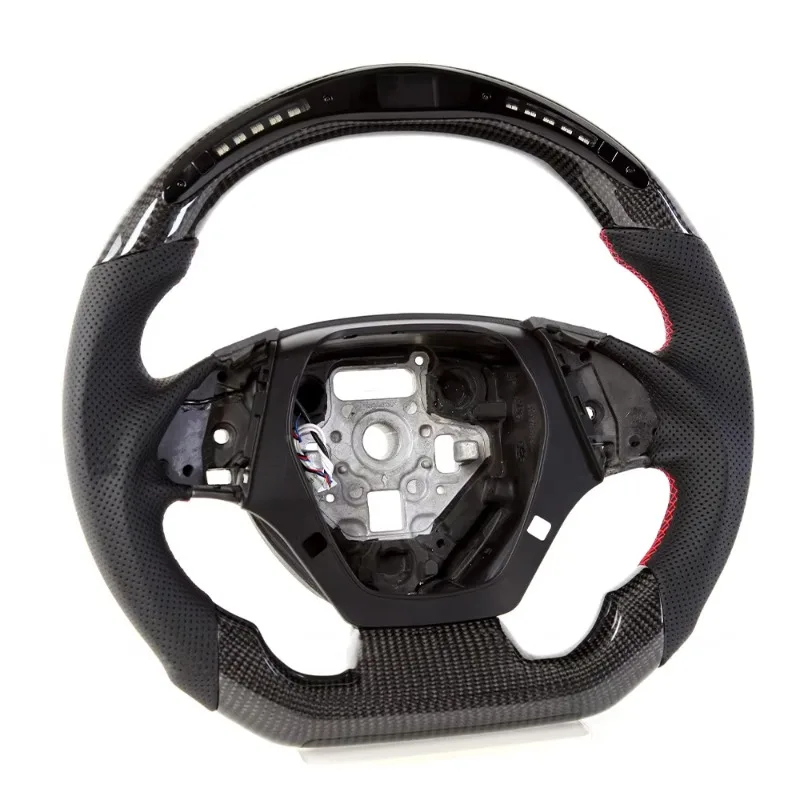 LED Carbon Fiber Steering Wheel New Sport Car High Grade Upgrade Parts