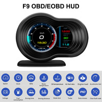 EOBD OBD Head Up Display Digital 3.5 Inch F9 Multi Functional Tester KMH RPM Gauge Car HUD Universal Overspeed Alarm Speedometer