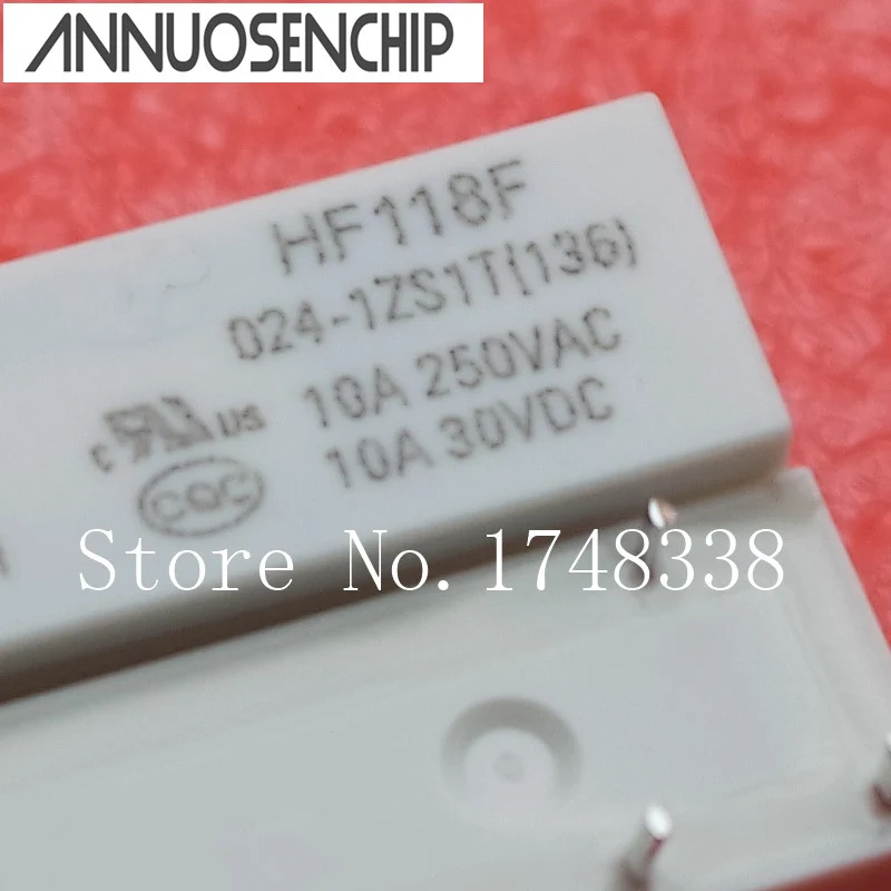 NEW ORIGINAL HF118F-024-1ZS1 JQX-118F-024-1ZS1 5-PIN 10A 10pcs HF-118F-024 HF118F 24V