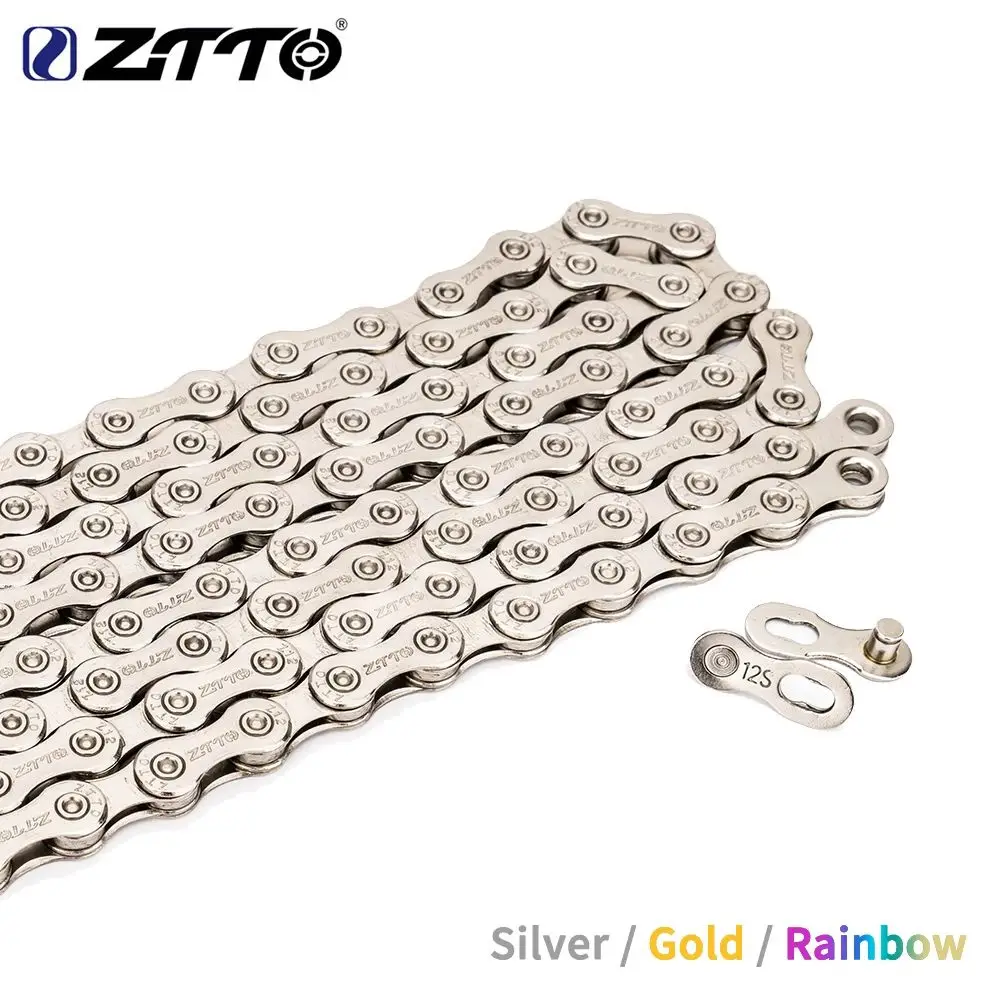 Ztto-MTB 12 Speed Chain, 126 Links, Road Bike, Mountain Bicycle Chains, 12 S, 12V, Ultralight, Durable, Silver, Gold, Rainbow