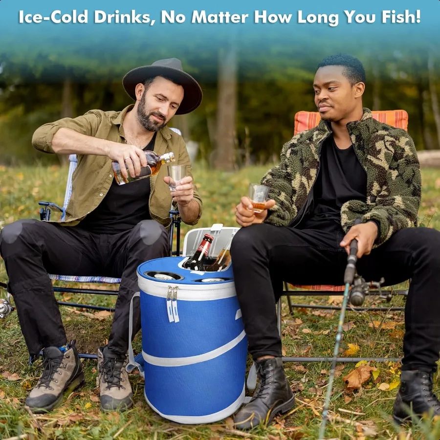 حقيبة تبريد جولف كبيرة منبثقة معزولة قابلة للطي مع طاولة مشروبات مسطحة لعربة الجولف خفيفة الوزن ومحمولة على شاطئ الجليد