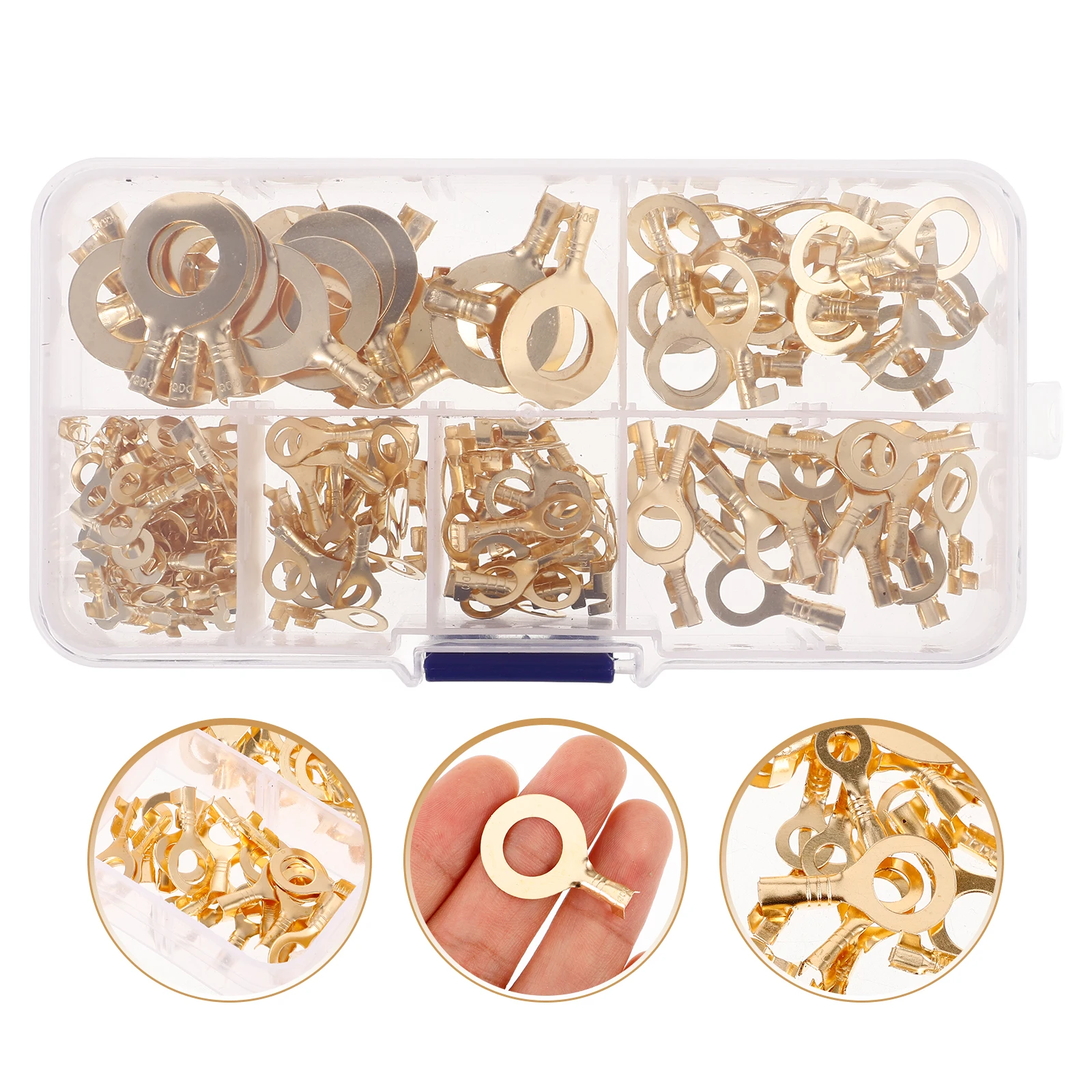 

Ring Terminal Connectors 0 Gauge Wire Cable Ends Terminal Wire Connector Kit High Temperature Resistant Wiring Stable
