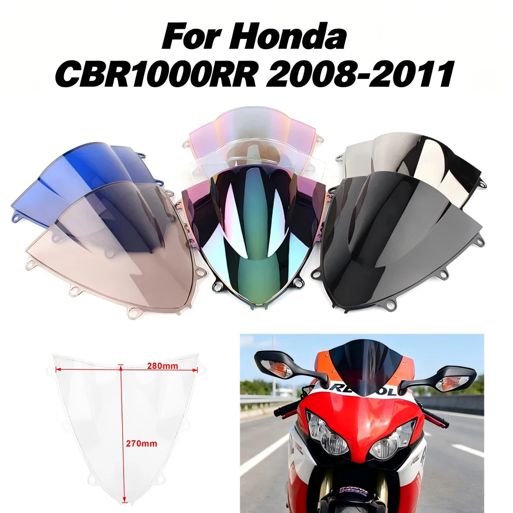 

For Honda CBR1000RR CBR 1000RR Motorcycle Windshield Double Bubble Front Windscreen Screen 1000 RR 1000RR 2011 2010 2009 2008