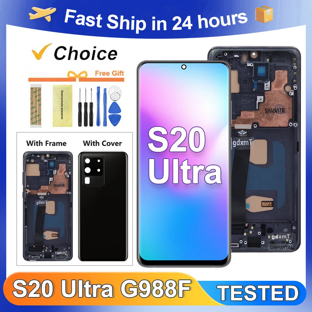 s20-ウルトラ用サムスンテスト済み-s20u-g988-g988b-ds-lcd-ディスプレイタッチスクリーンデジタイザーアセンブリ交換