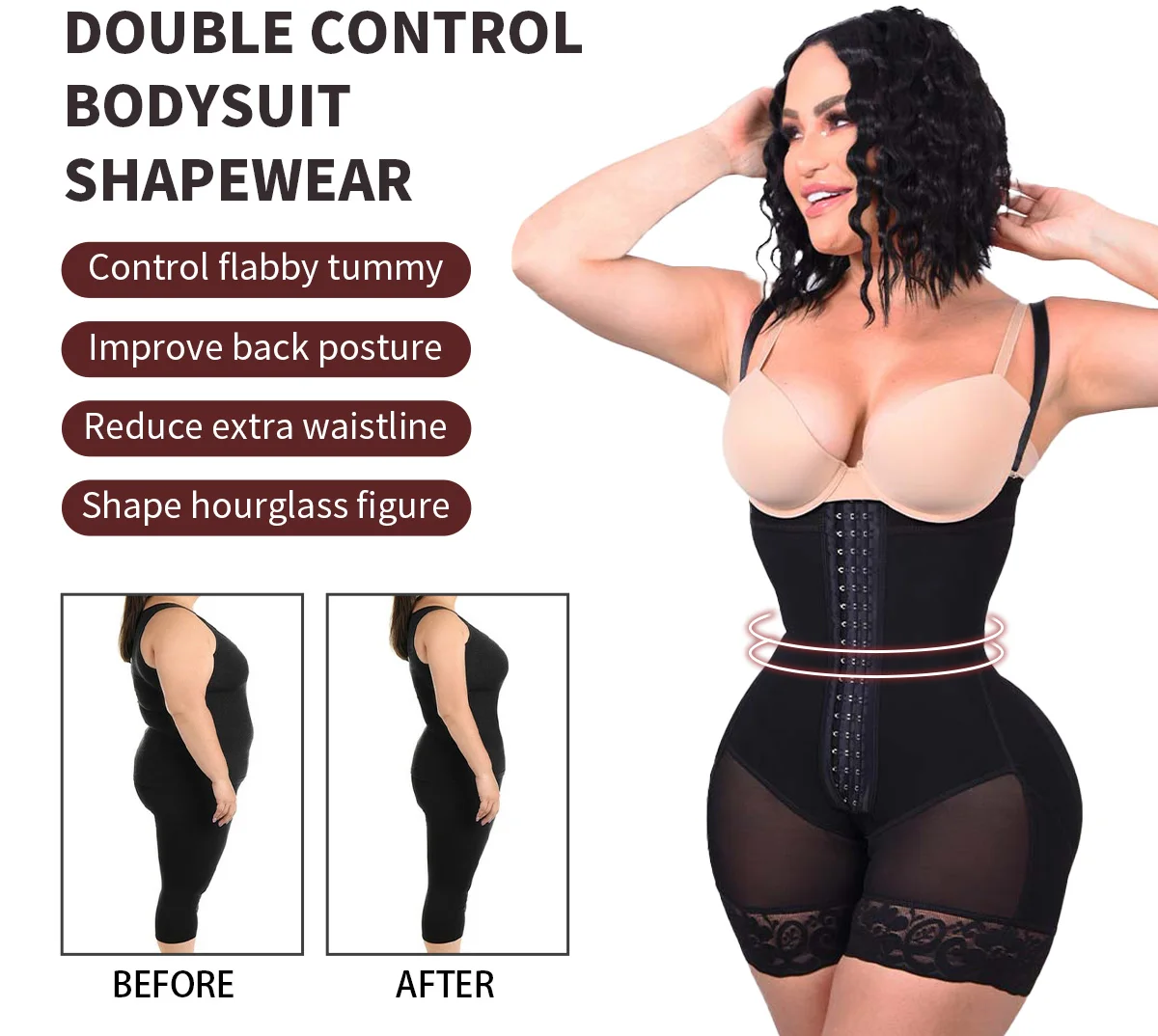 High Compression Hourglass Bodysuit Women Post-Operative Open-Chest Sculpting Girdles Waist Trainer Corset Fajas Colombian