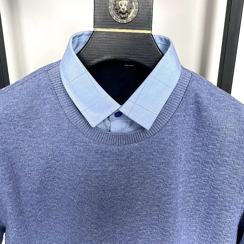 

Мужская трикотажная футболка Faion Fce на подкладке Long Sve Thi, теплая футболка с базовым слоем, повседневная, прямого кроя, Busin Casual Sle