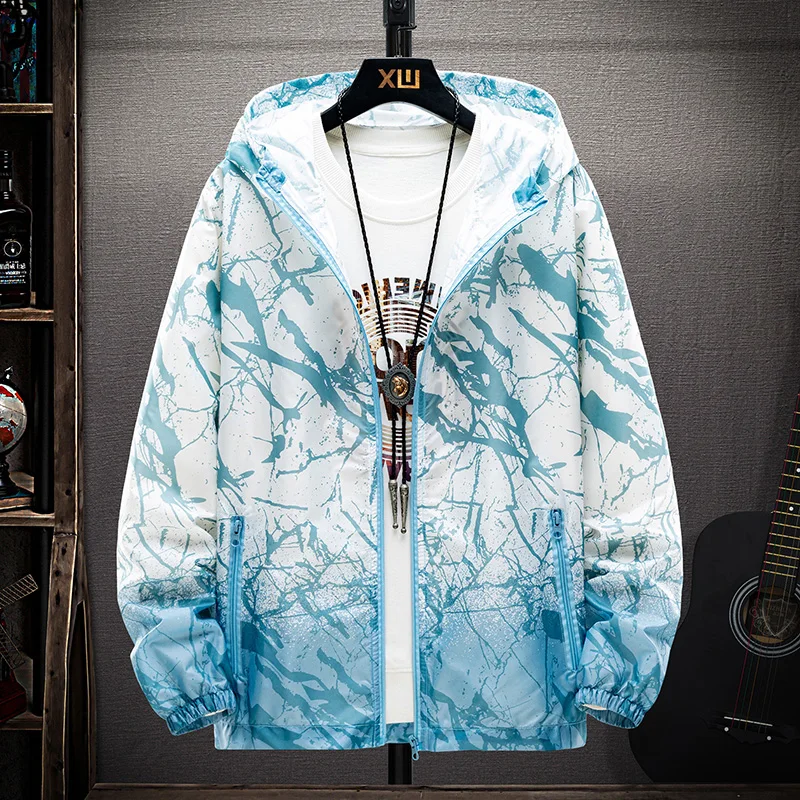 2023 Summer Fission Light Jacket Men Hooded Windbreaker Clothing Pocket Bomber Hooded Fishing Hunting Clothes