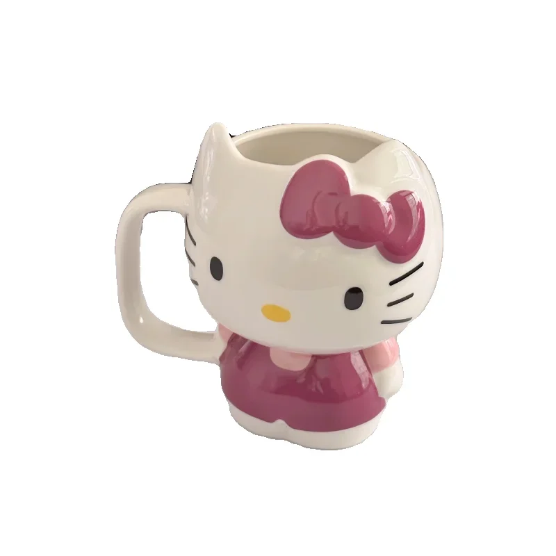 Hello Kitty Copo Cerâmico para Crianças, Copa Anime Kawaii, Caneca Criativa, Símbolo do Coração, Desenhos Animados Doces, Copo de Água, Maré Criativa, Presente Infantil