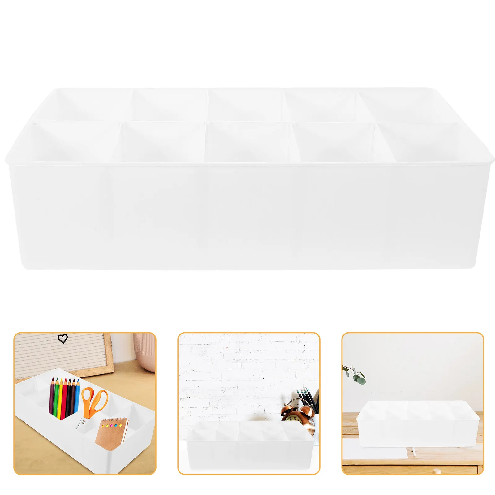 Cash Register Tray Desktop Storage Box Multi-Grid Organizer for Coins Bills Cards Money Holder Suitable for Office Store