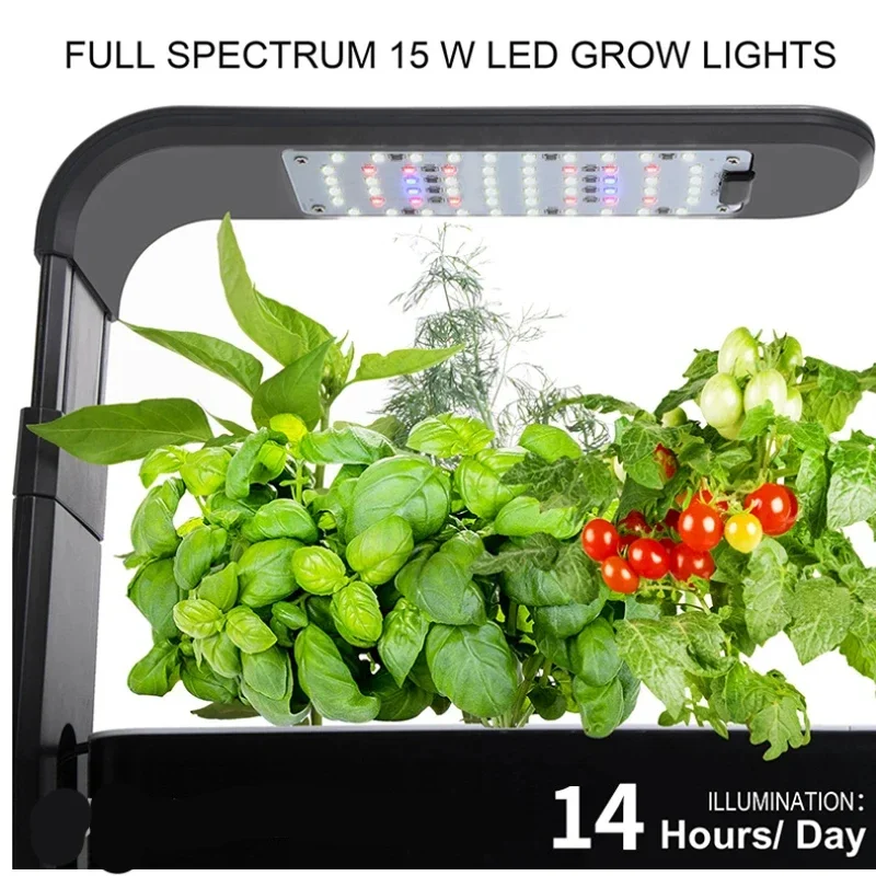 3 Pods Hydroponics Growing System, Intelligent Soilless Hydroponic Planting Machine Home Office Decoration with Plant Lamp