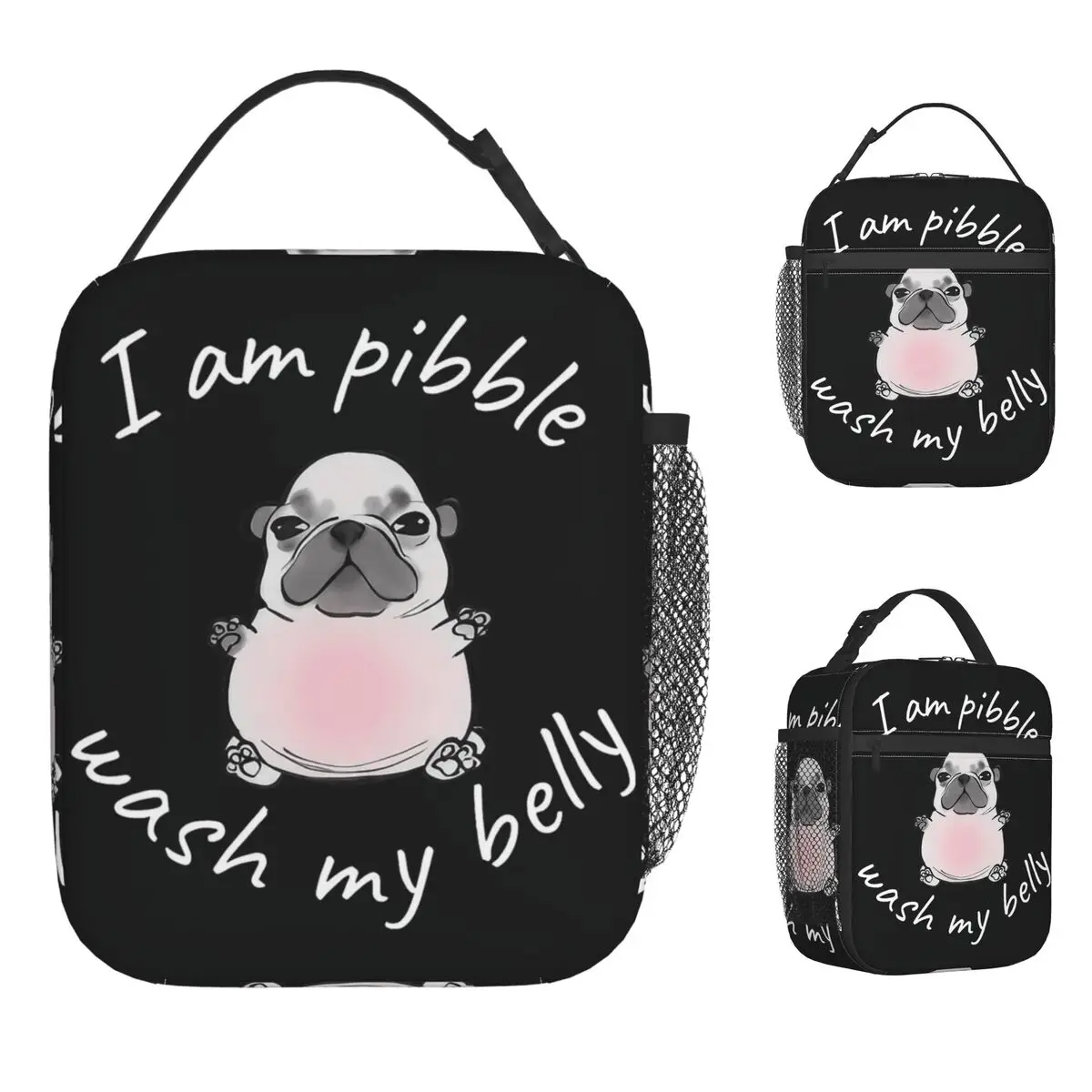 Funny I Am Pibble Dog Puppy Lunch Bag Outdoor Picnic Lunch Box For Child Fun Graphic Design Tote Food Bags Waterproof Cooler Bag