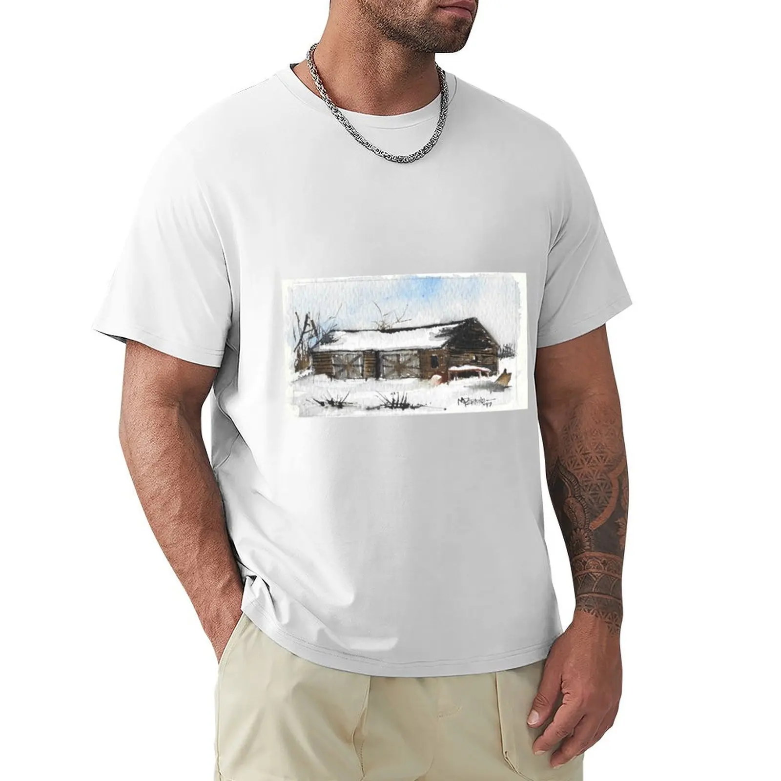 

Snowy New England Barn T-Shirt plus sizes sublime kawaii clothes quick drying mens big and tall t shirts