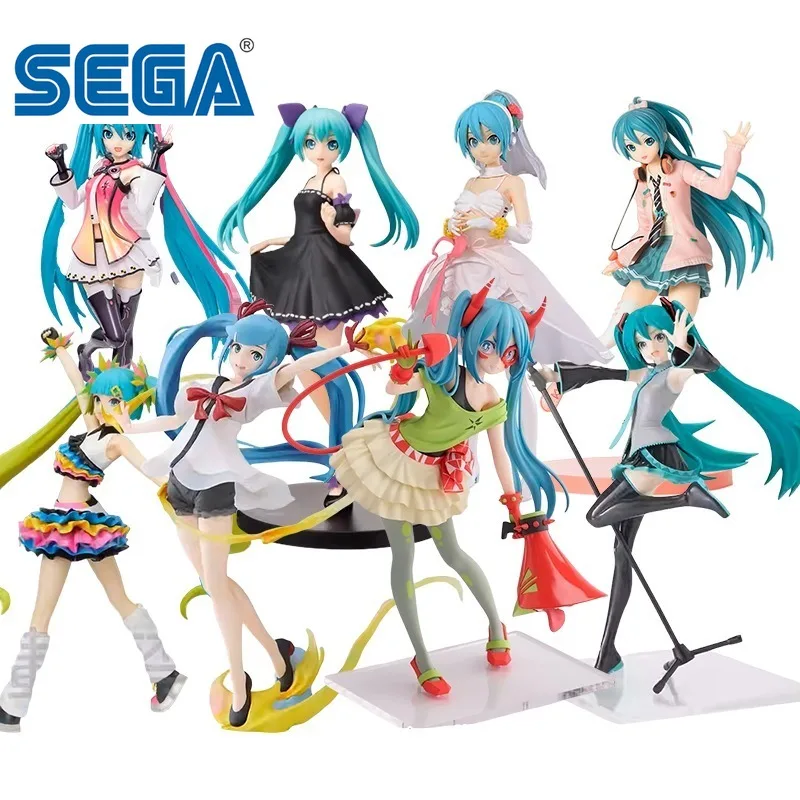 SEGA Original Anime Figure Hatsune Miku Project Diva Supporting The Little Devil Star Voice Action Figure Toys for Kids Gift