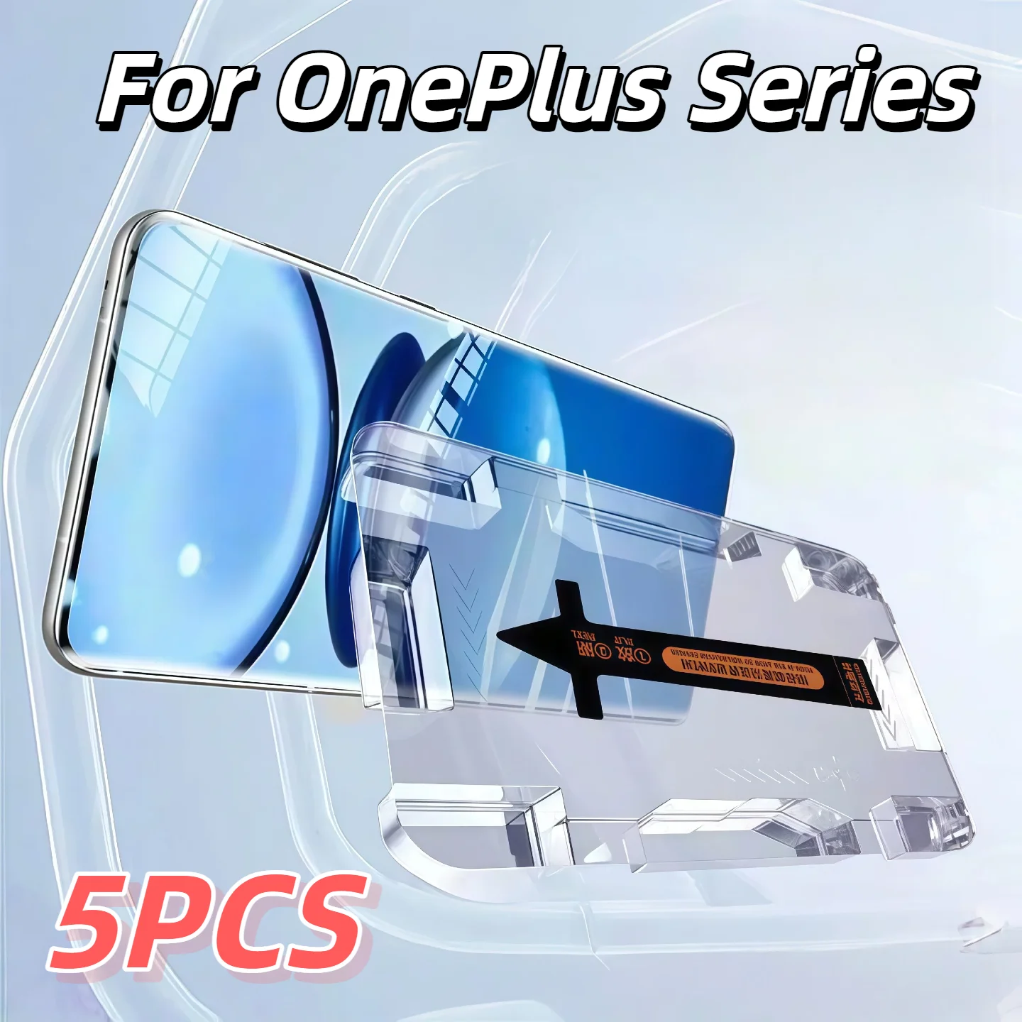 

5Pcs OnePlus 13 12 11 10 9 8 Ace 3 2 Pro Tempered Glass Screen Protector with Easy Install Kit Shatterproof HD Clear