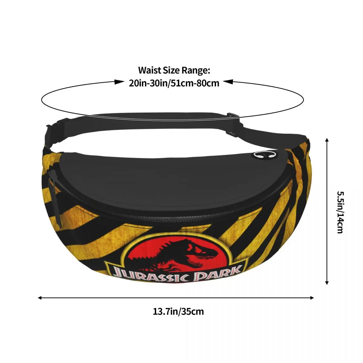 Moda Jurassic Park Logo Fanny Pack para Viagens Caminhadas Mulheres Homens Gigante Dinsaur Crossbody Cintura Bag Telefone Money Pouch