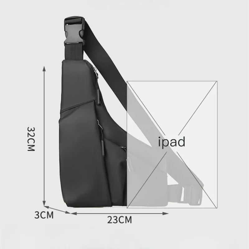 Torba na klatkę piersiową z zabezpieczeniem przed kradzieżą Męska skórzana torba na klatkę piersiową Trójkątna torba na karty Crossbody Sportowa torba na ramię do jazdy na rowerze