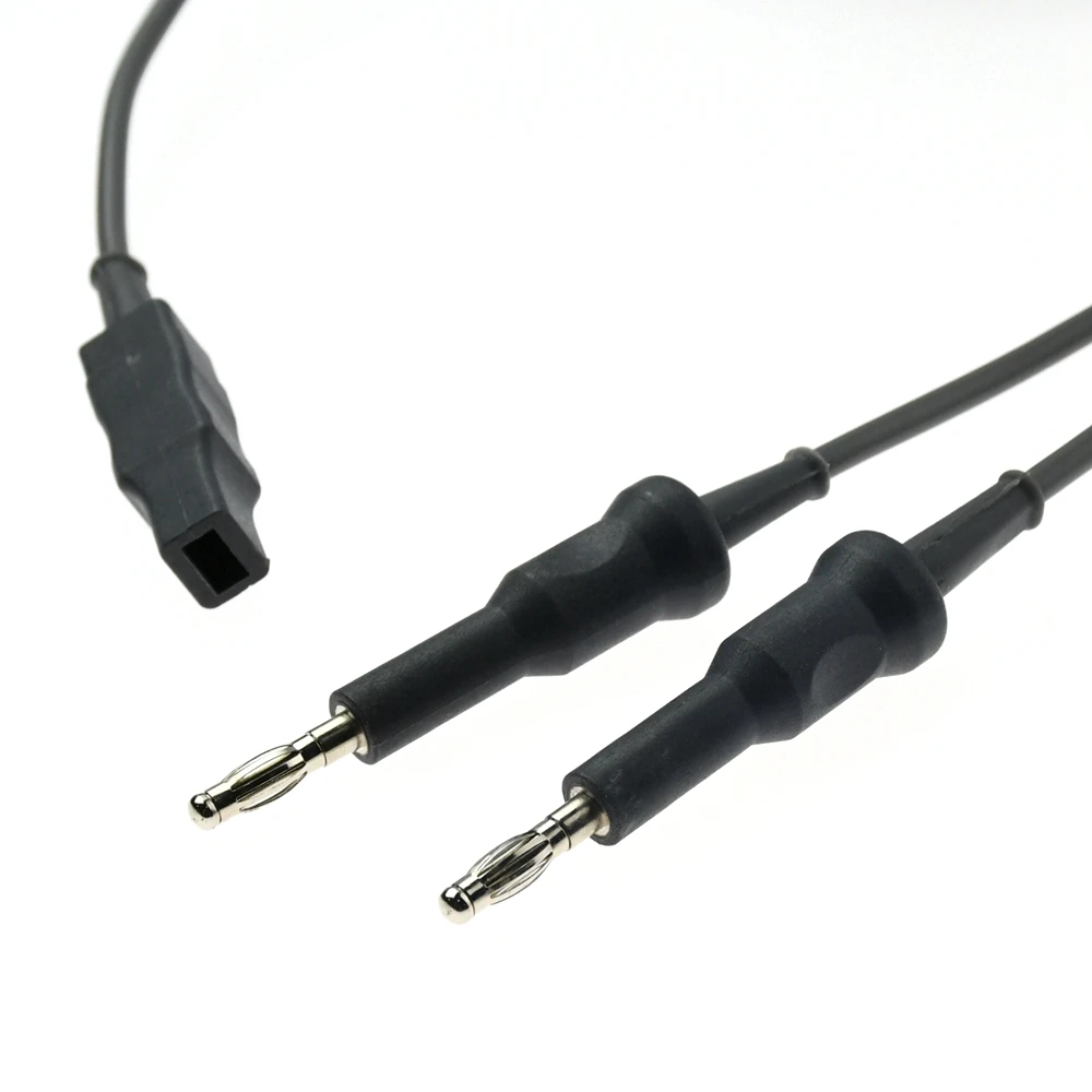 Kabel do kleszczy bipolarnych wielokrotnego użytku ESU-006A2, podwójne złącze bananowe 4.0mm, gniazdo IEC, popularne złącze z włókna nylonowego, kabel silikonowy 3m — zdjęcie 5