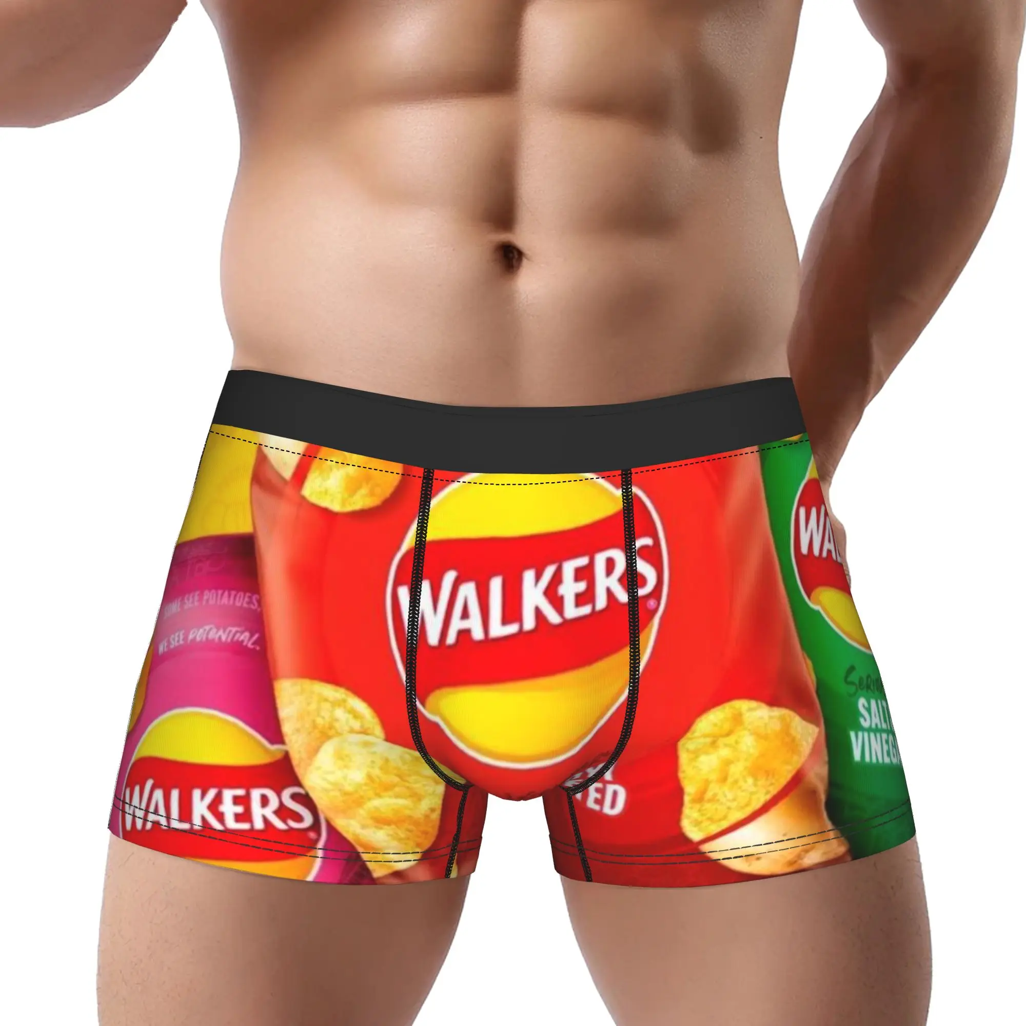 

Potato Chips Walkers Underpants Homme Panties Male Underwear Comfortable Shorts Boxer Briefs