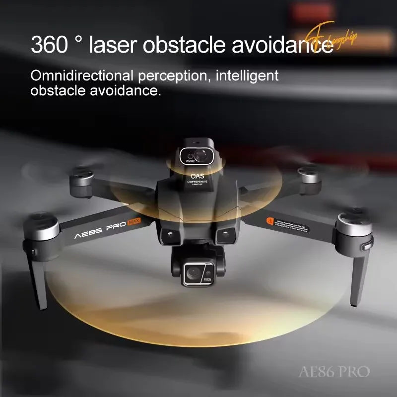 Cuadricóptero plegable sin escobillas, 4km, AE86 PRO MAX, GPS, FPV, evitación de obstáculos profesional, batería de 45 minutos, alta calidad