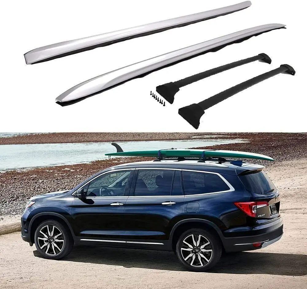 4Pcs Fits for 2016-2022 Honda Pilot Roof Side Rail Racks Cross Bars Crossbars