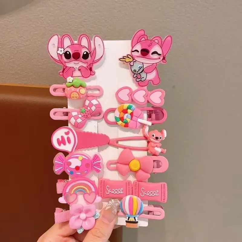 14 قطعة/المجموعة ديزني غرزة مقاطع الشعر فتاة Hairbangs تمزيقه الشعر مع مقاطع الشعر لطيف على الجانب أغطية الرأس التبعي #2