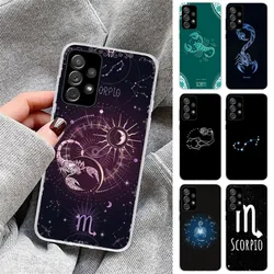 Scorpio Astrology Zodiac Phone Case for Samsung Galaxy S23 S22 S21 Plus Ultra A12 A32 A53 Transparent Phone Cover