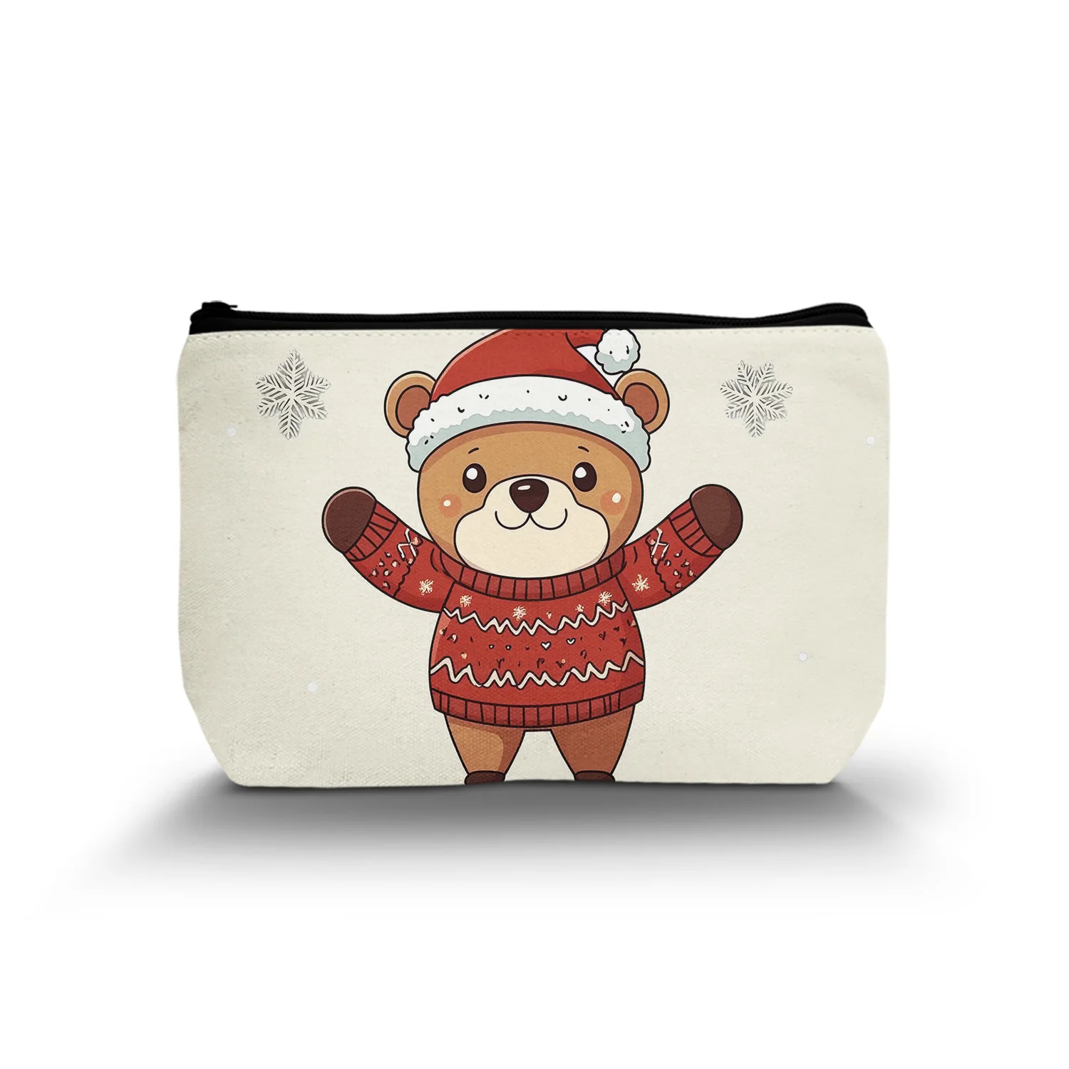 1Pc Cartoon Cute Animal Cosmetic Bag Bear Christmas Durable Zipper Portable Women'S Cosmetic Bag Best Gift For Friends A