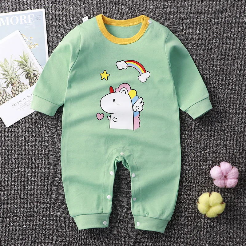 Newborn Baby Spring Autumn Romoers Long Sleeve Ha Clothes  Baby Boys Girl New Year Costume For Baby Dinosaur Print  Baby Clothes