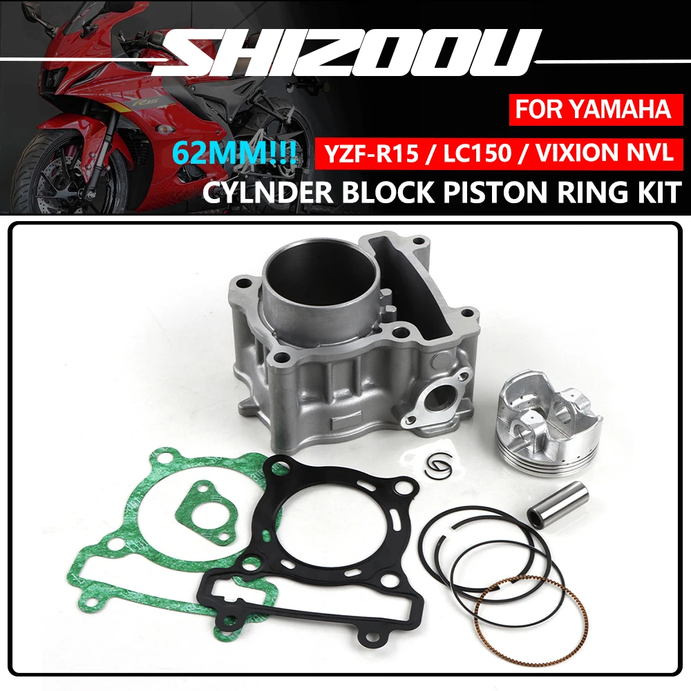 Kit de Cilindro de Gran Calibre de 62 mm para Motocicleta Yamaha LC150 YZF R15 V2 Vixion NVL, Actualización a 177cc 1PA-E1311-10